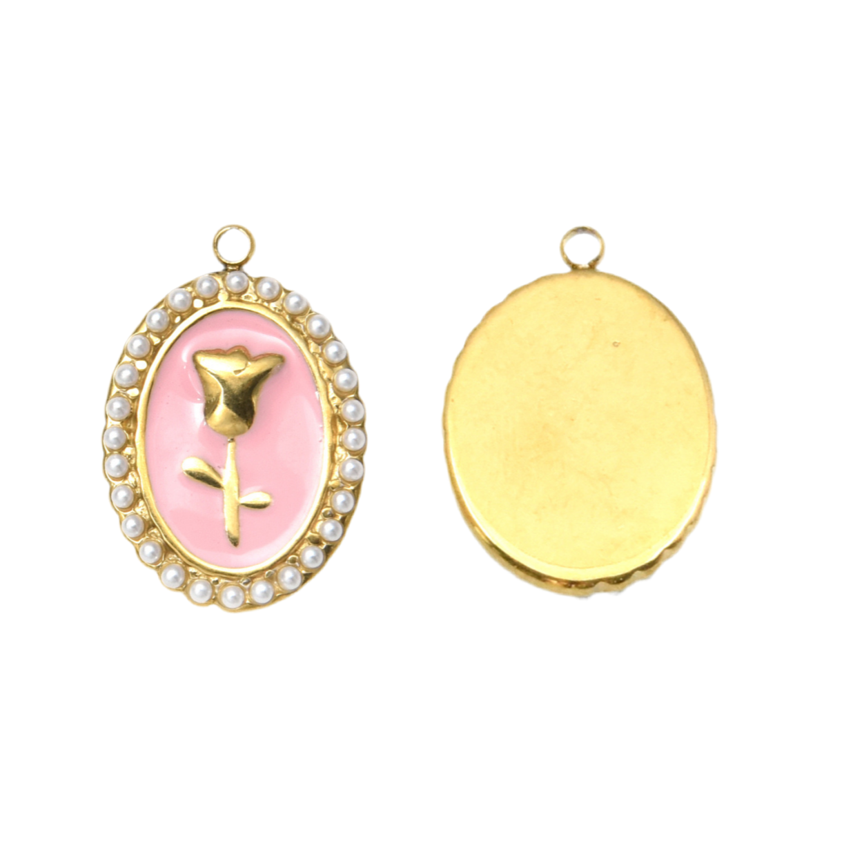 Retro Oil-Painting Flower Charm