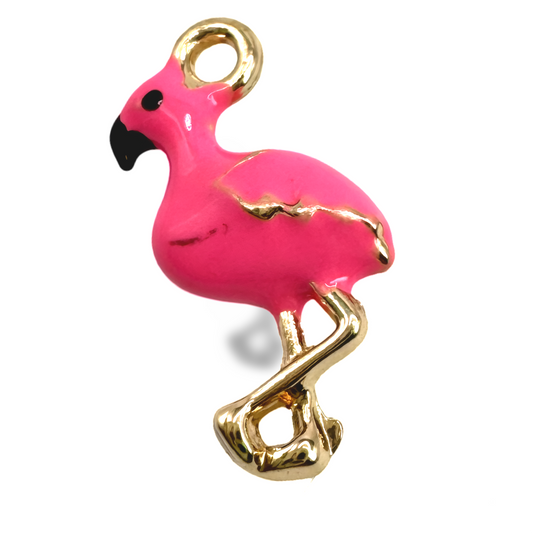 Pink Flamingo Enamel Charms